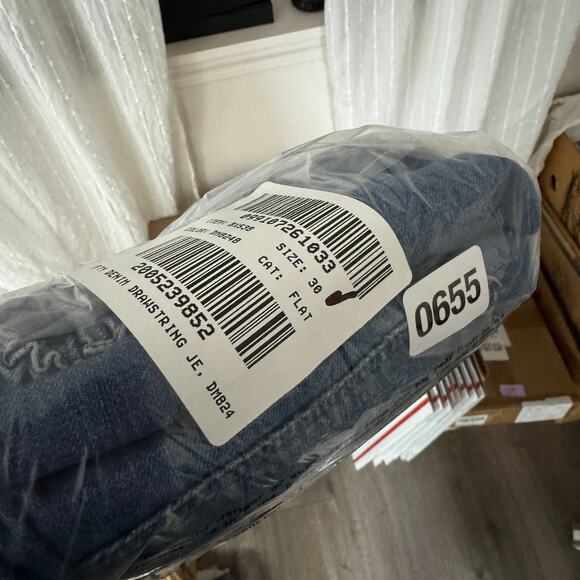 J.Crew Denim Drawstring Jeans SZ 30 East Harbor Wash Elastic Waist Slant Pocket - Picture 9 of 9